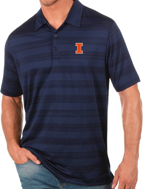 Antigua Men's Illinois Fighting Illini Blue Compass Polo