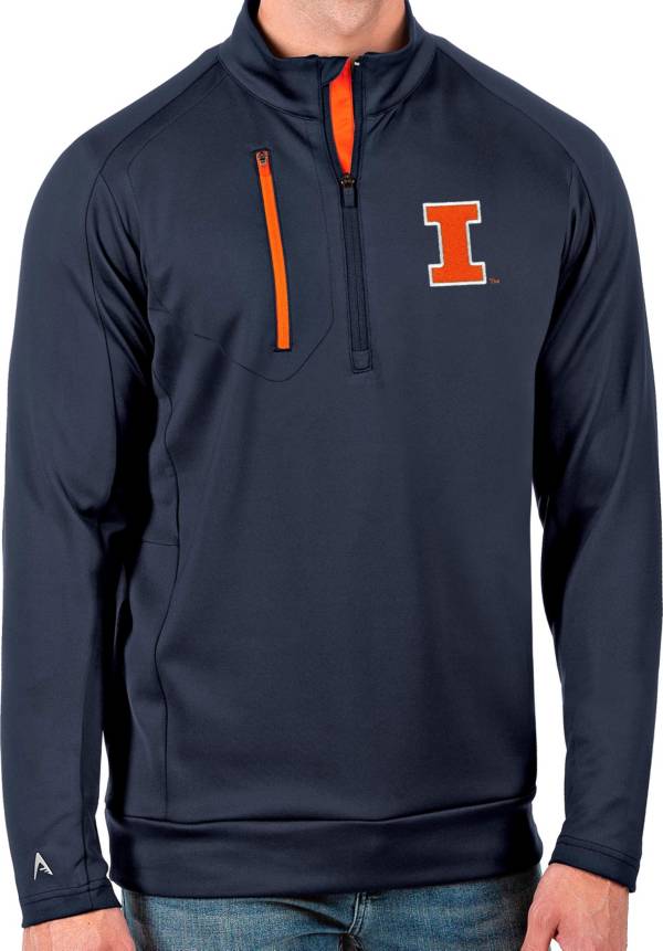 Antigua Men's Illinois Fighting Illini Blue Generation Half-Zip Pullover Shirt