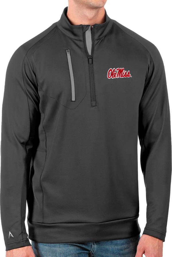 Antigua Men's Ole Miss Rebels Grey Generation Half-Zip Pullover Shirt