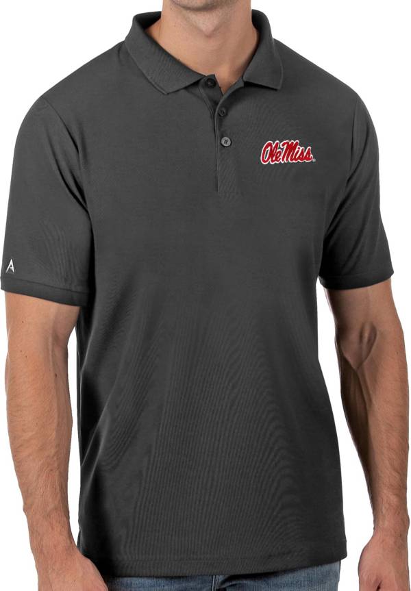 Antigua Men's Ole Miss Rebels Grey Legacy Pique Polo