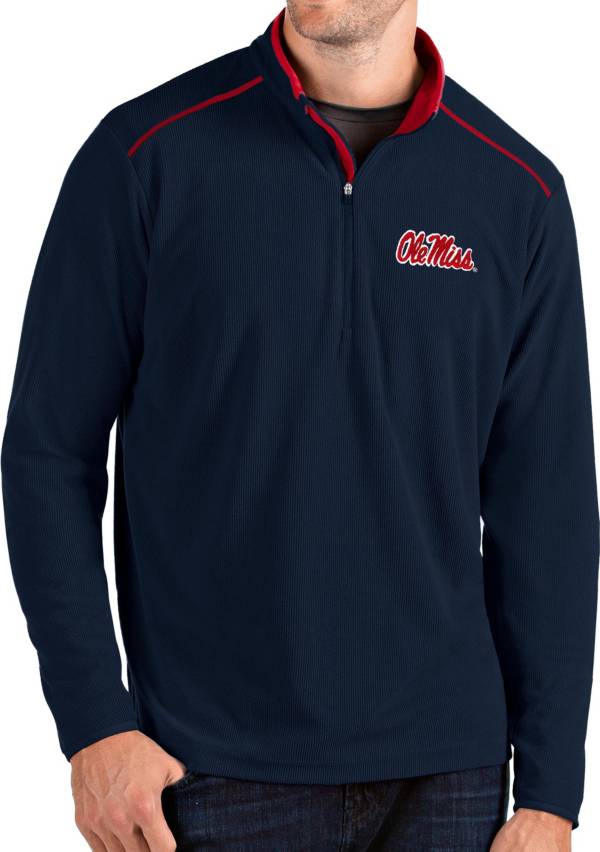 Antigua Men's Ole Miss Rebels Blue Glacier Quarter-Zip Shirt