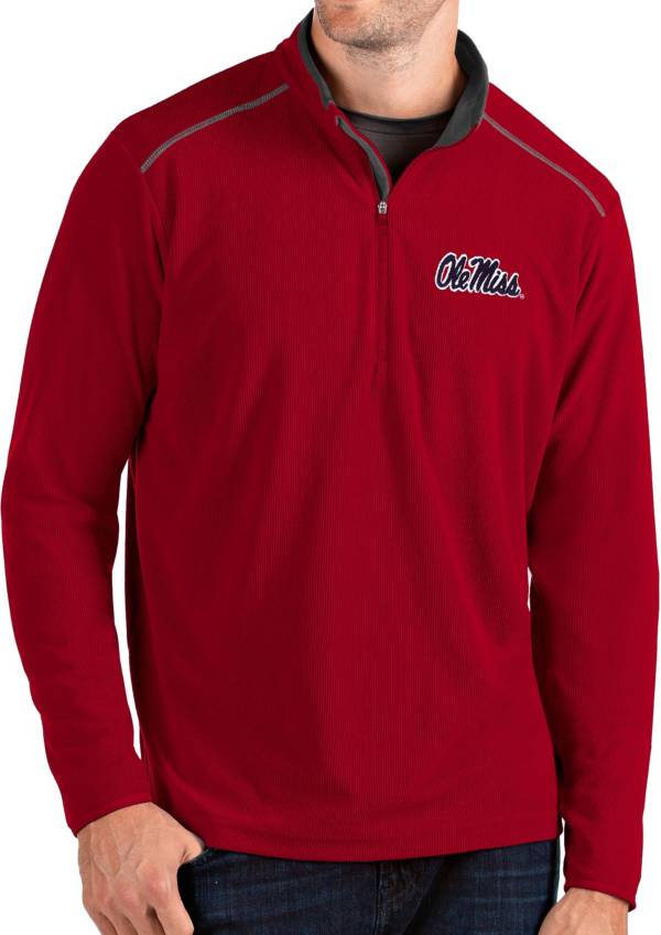 Antigua Men's Ole Miss Rebels Red Glacier Quarter-Zip Shirt