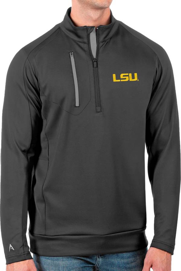 Antigua Men's LSU Tigers Grey Generation Half-Zip Pullover Shirt