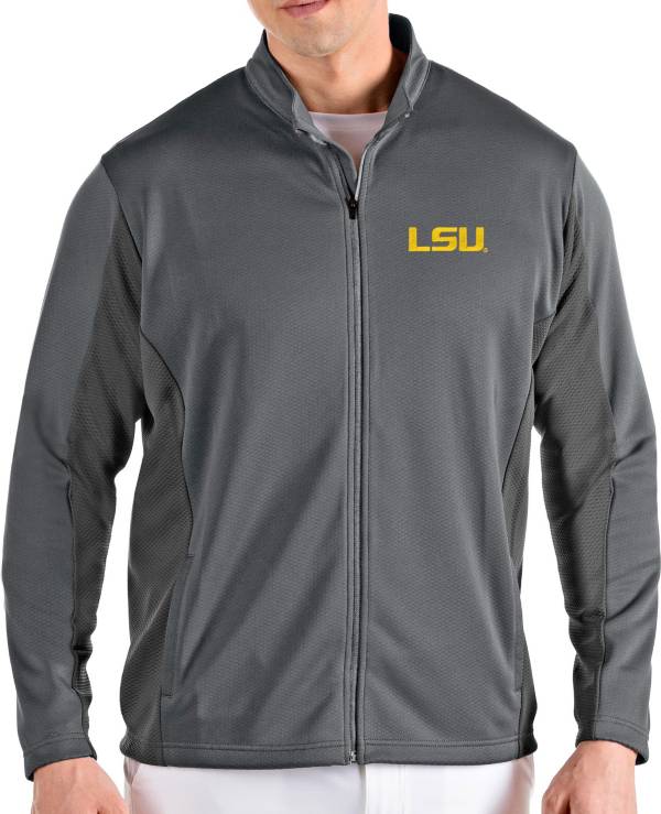 Antigua Men's LSU Tigers Grey Passage Full-Zip Jacket