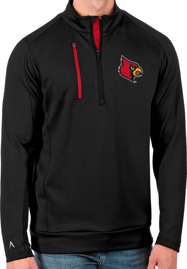 Antigua Men's Louisville Cardinals Black Generation Half-Zip Pullover Shirt