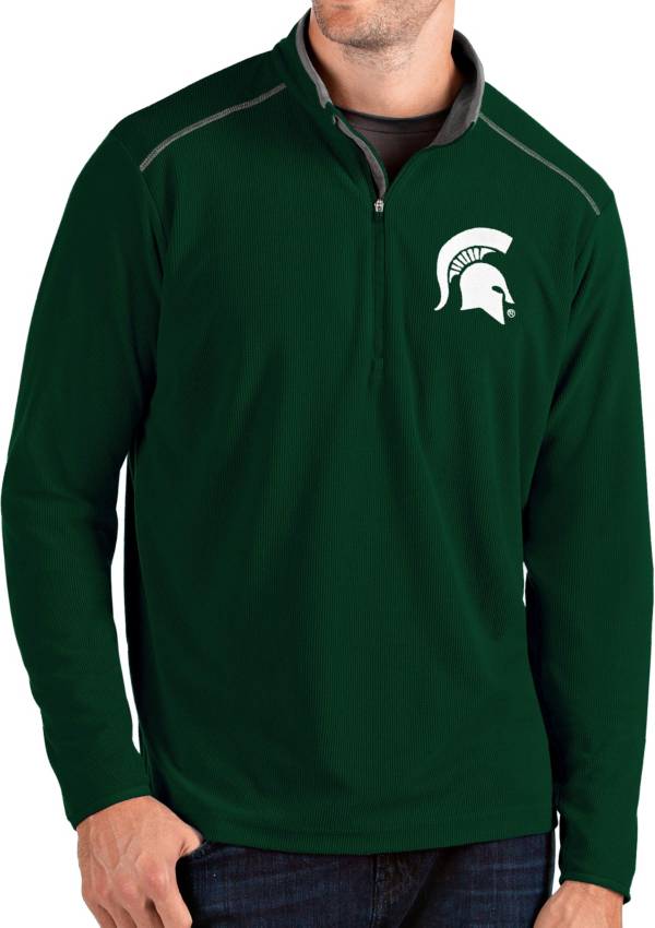 Antigua Men's Michigan State Spartans Green Glacier Quarter-Zip Shirt