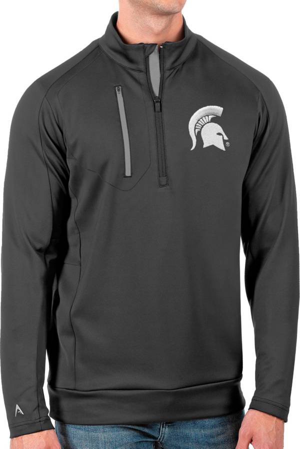 Antigua Men's Michigan State Spartans Grey Generation Half-Zip Pullover Shirt