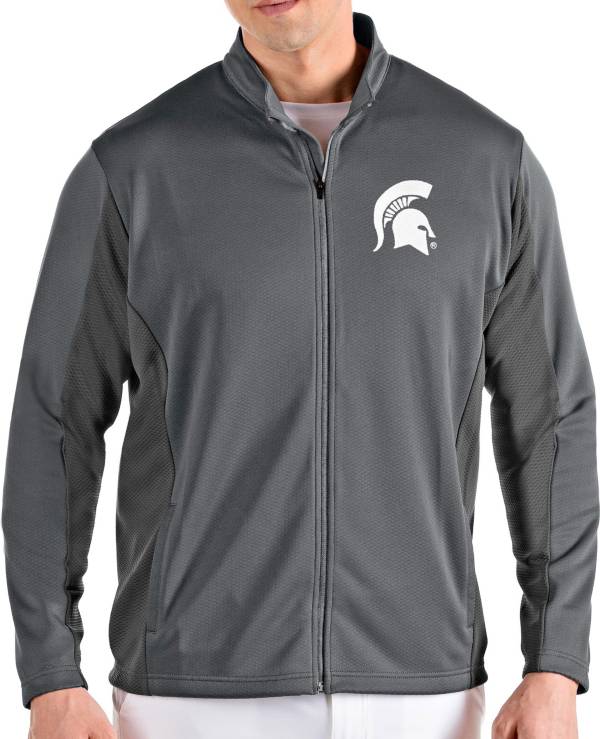 Antigua Men's Michigan State Spartans Grey Passage Full-Zip Jacket