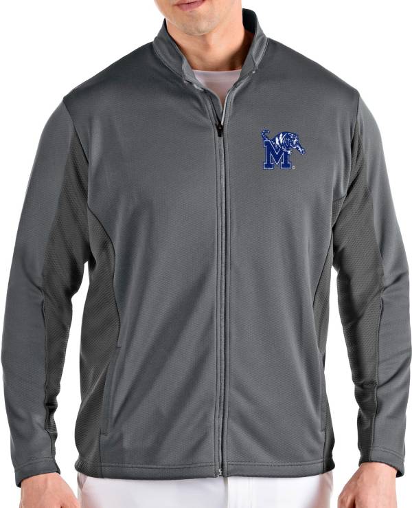 Antigua Men's Memphis Tigers Grey Passage Full-Zip Jacket