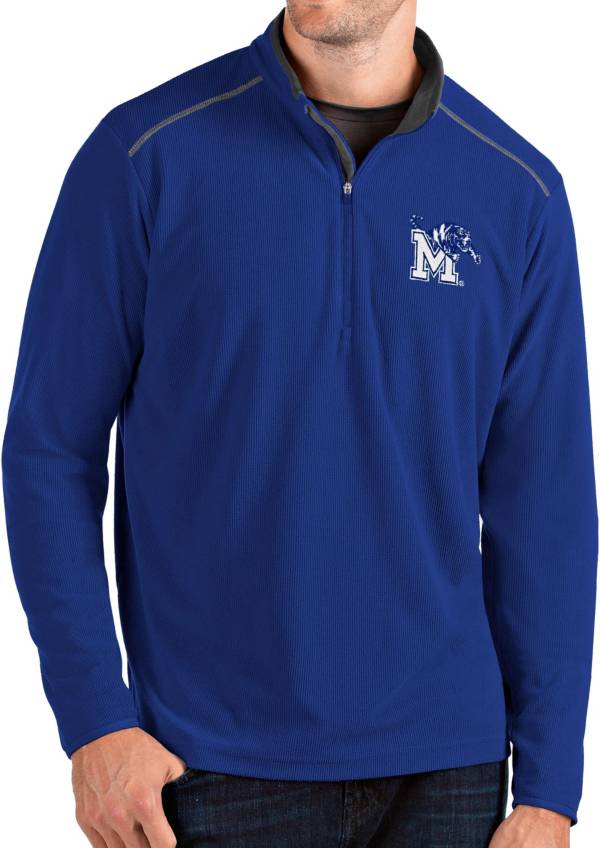 Antigua Men's Memphis Tigers Blue Glacier Quarter-Zip Shirt product image