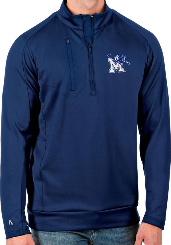 Antigua Men's Memphis Tigers Blue Generation Half-Zip Pullover Shirt product image