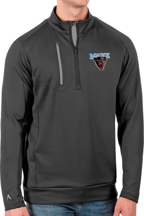 Antigua Men's Maine Black Bears Grey Generation Half-Zip Pullover Shirt product image