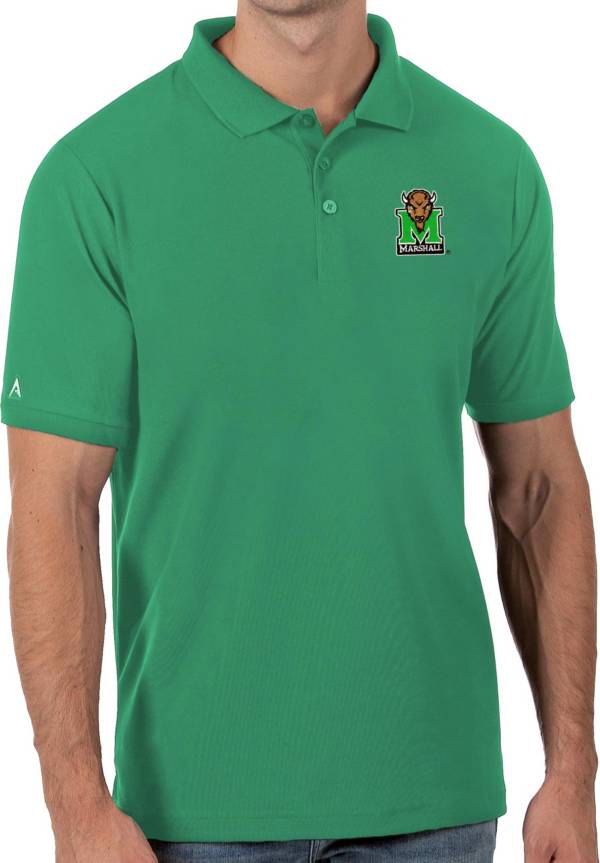 Antigua Men's Marshall Thundering Herd Green Legacy Pique Polo