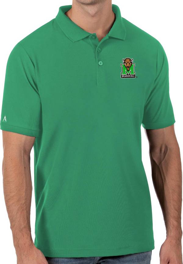 Antigua Men's Marshall Thundering Herd Green Legacy Pique Polo product image