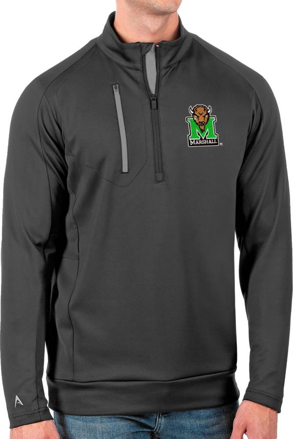 Antigua Men's Marshall Thundering Herd Grey Generation Half-Zip Pullover Shirt