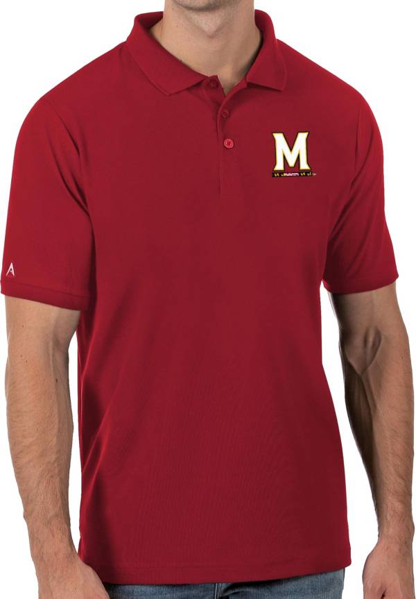 Antigua Men's Maryland Terrapins Red Legacy Pique Polo