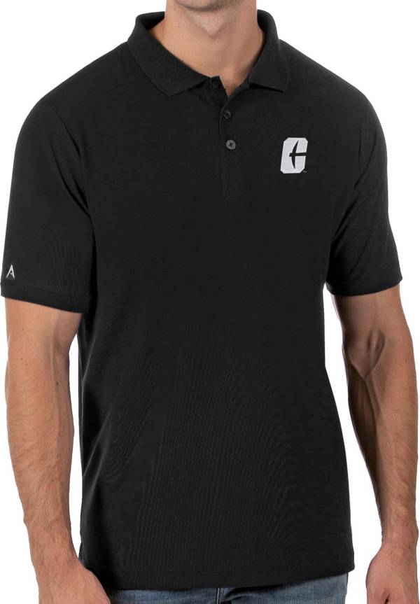 Antigua Men's Charlotte 49ers Legacy Pique Black Polo