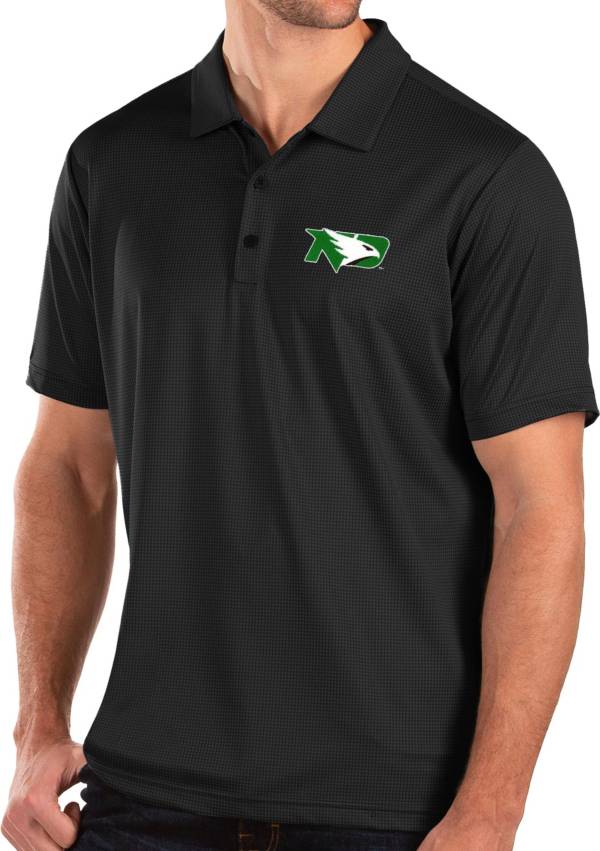 Antigua Men's North Dakota Fighting Hawks Balance Black Polo