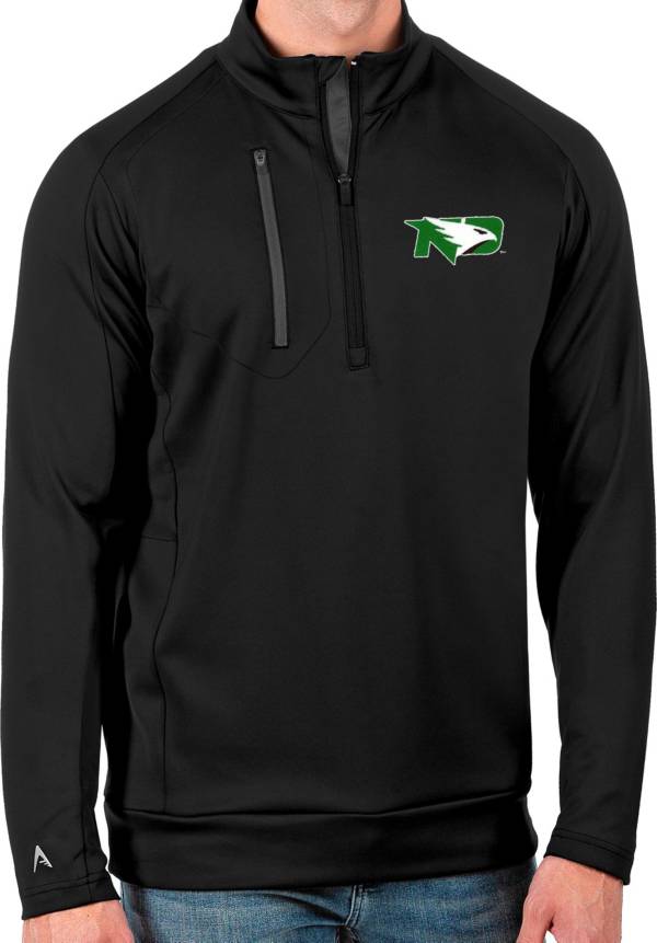 Antigua Men's North Dakota Fighting Hawks Black Generation Half-Zip Pullover Shirt