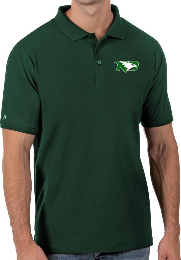 Antigua Men's North Dakota Fighting Hawks Green Legacy Pique Polo