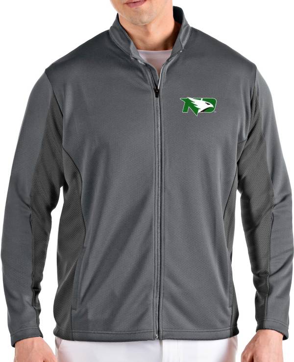 Antigua Men's North Dakota Fighting Hawks Grey Passage Full-Zip Jacket