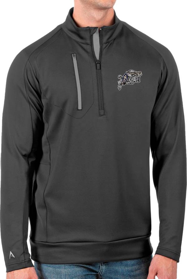 Antigua Men's Navy Midshipmen Grey Generation Half-Zip Pullover Shirt