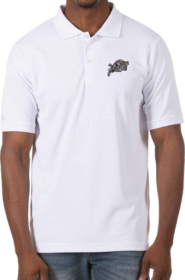 Antigua Men's Navy Midshipmen Legacy Pique White Polo