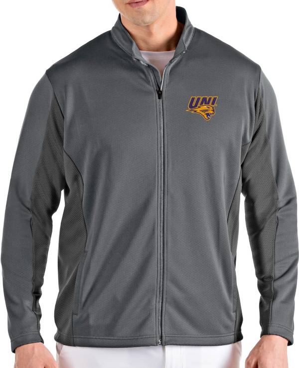 Antigua Men's Northern Iowa Panthers Grey Passage Full-Zip Jacket