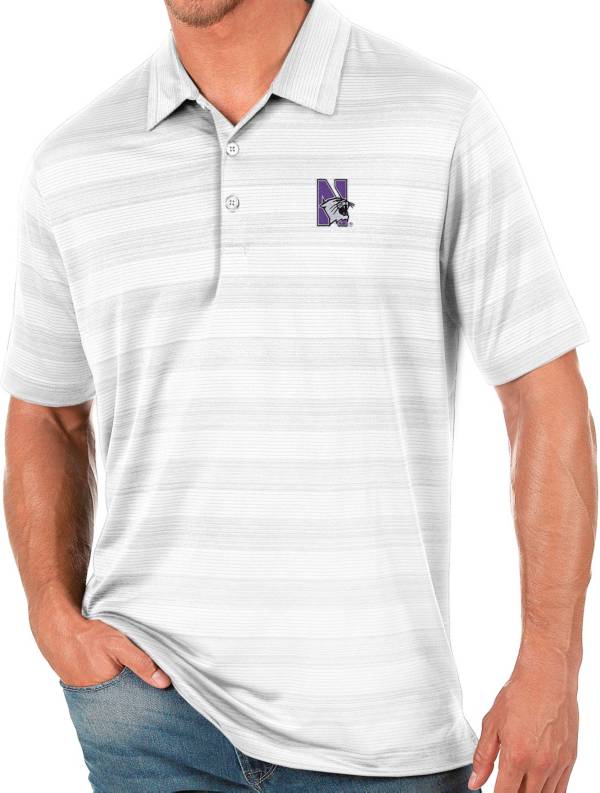 Antigua Men's Northwestern Wildcats White Compass Polo