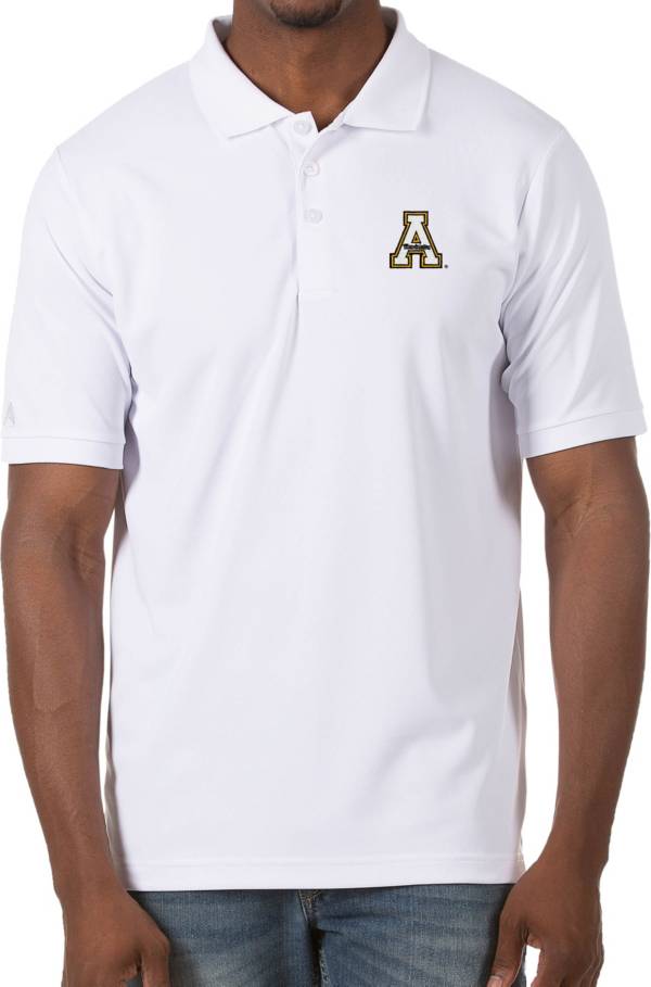 Antigua Men's Appalachian State Mountaineers Legacy Pique White Polo