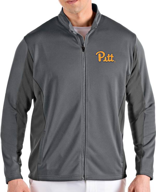 Antigua Men's Pitt Panthers Grey Passage Full-Zip Jacket