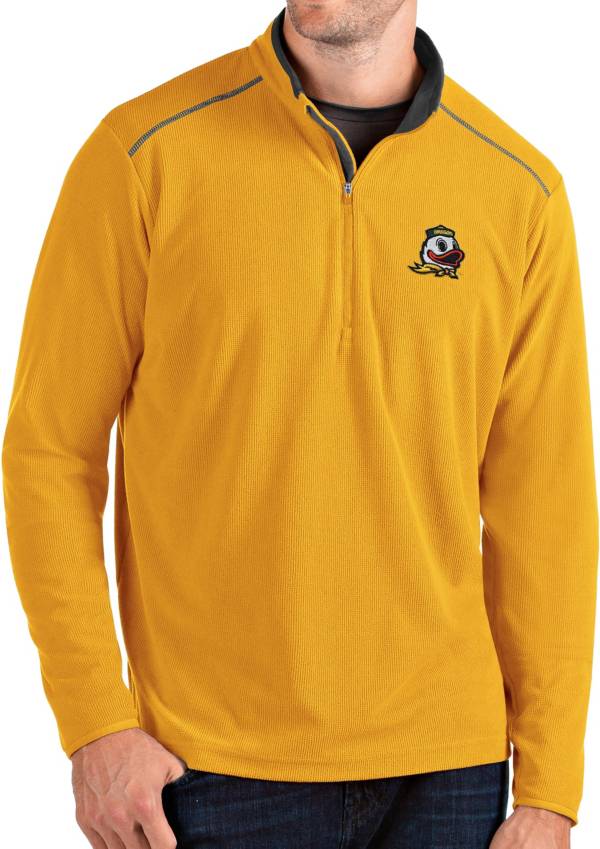 Antigua Men's Oregon Ducks Gold Glacier Quarter-Zip Shirt