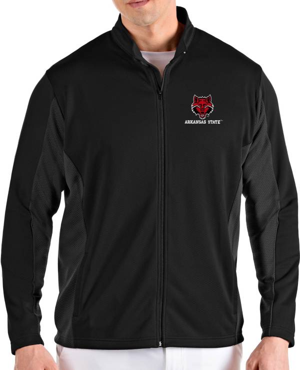 Antigua Men's Arkansas State Red Wolves Passage Full-Zip Black Jacket