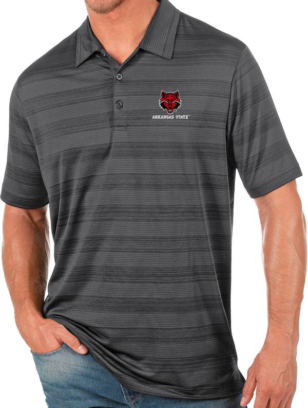 Antigua Men's Arkansas State Red Wolves Grey Compass Polo product image