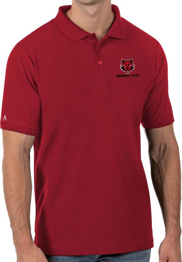 Antigua Men's Arkansas State Red Wolves Scarlet Legacy Pique Polo