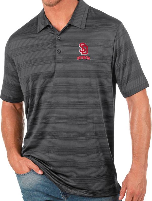 Antigua Men's South Dakota Coyotes Grey Compass Polo