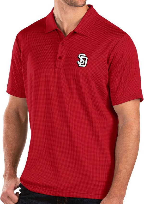 Antigua Men's South Dakota Coyotes Red Balance Polo