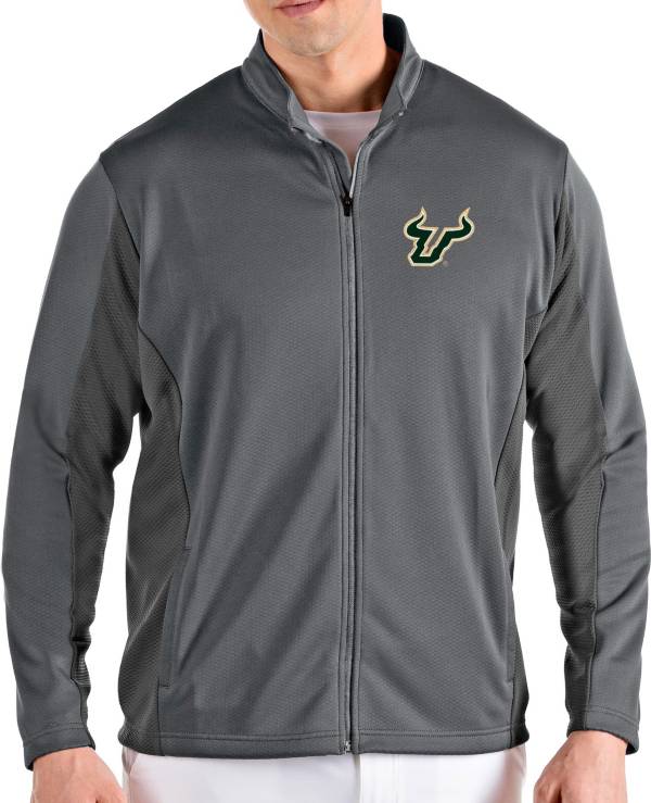 Antigua Men's South Florida Bulls Grey Passage Full-Zip Jacket