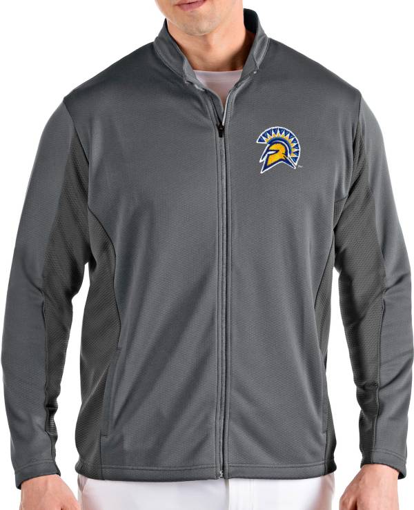 Antigua Men's San Jose State Spartans Grey Passage Full-Zip Jacket