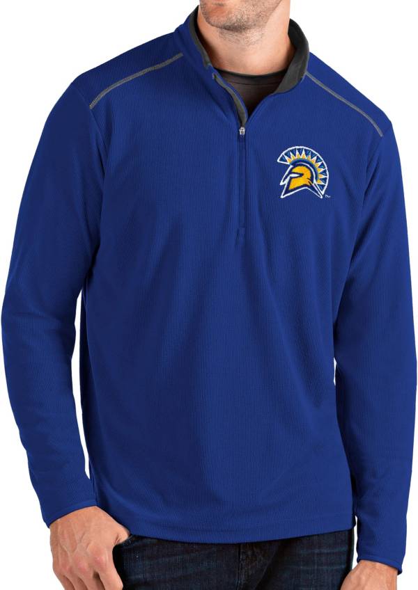 Antigua Men's San Jose State Spartans Blue Glacier Quarter-Zip Shirt