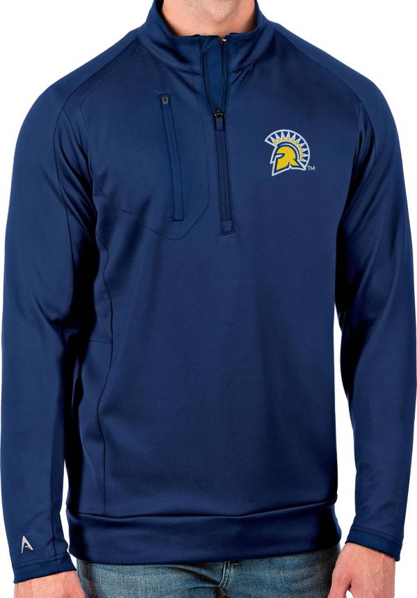 Antigua Men's San Jose State Spartans Blue Generation Half-Zip Pullover Shirt