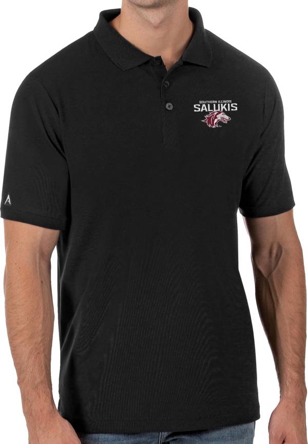 Antigua Men's Southern Illinois Salukis Legacy Pique Black Polo