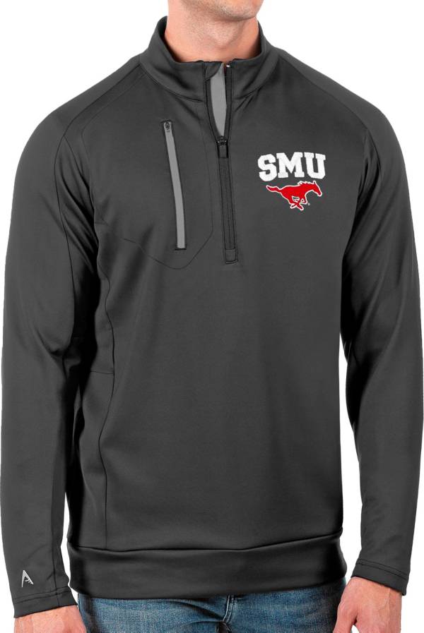 Antigua Men's Southern Methodist Mustangs Grey Generation Half-Zip Pullover Shirt