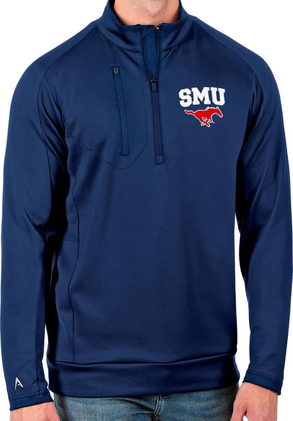 Antigua Men's Southern Methodist Mustangs Blue Generation Half-Zip Pullover Shirt