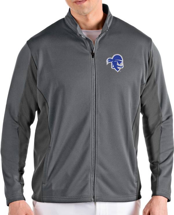 Antigua Men's Seton Hall Seton Hall Pirates Grey Passage Full-Zip Jacket