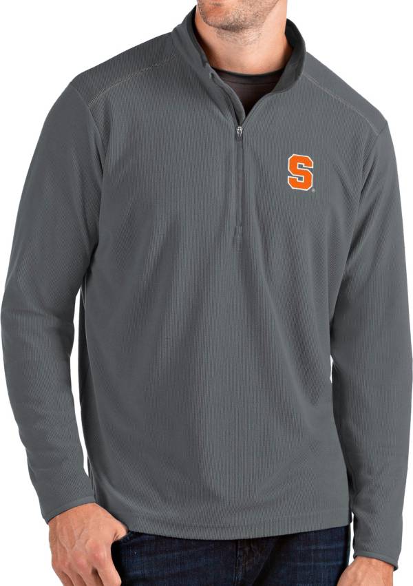 Antigua Men's Syracuse Orange Grey Glacier Quarter-Zip Shirt