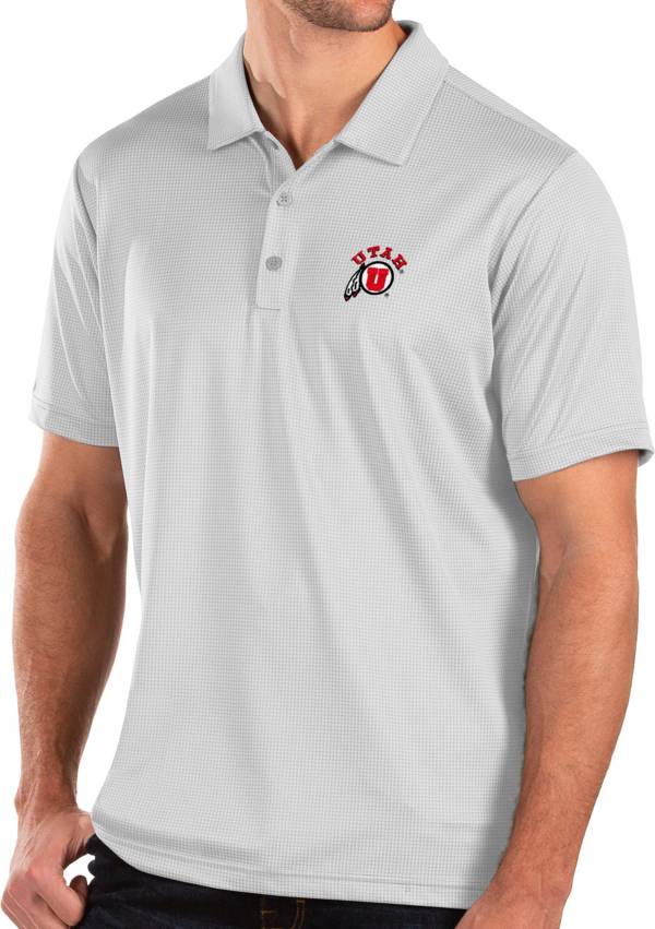 Antigua Men's Utah Utes Balance White Polo
