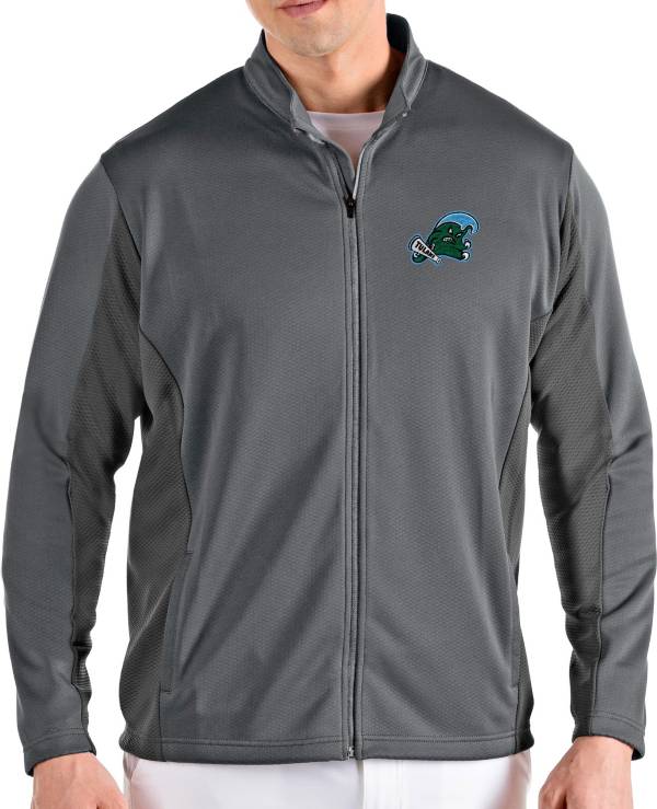 Antigua Men's Tulane Green Wave Grey Passage Full-Zip Jacket