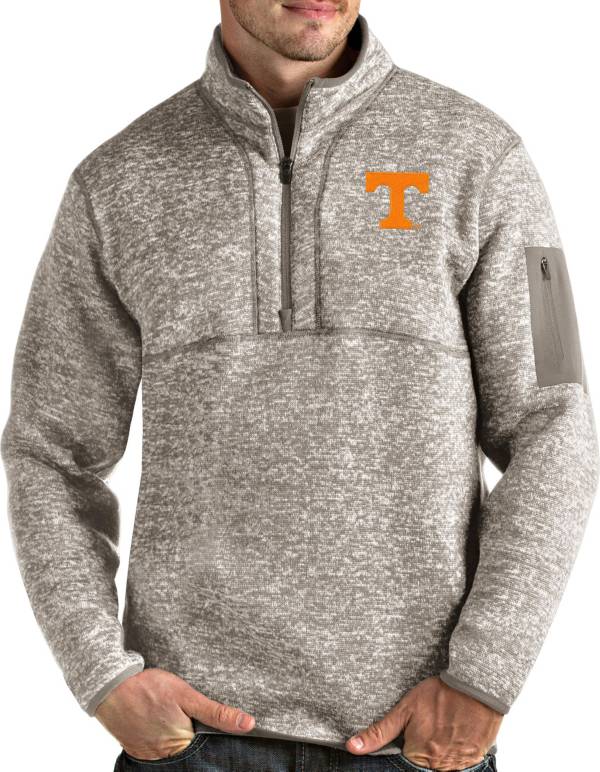 Antigua Men's Tennessee Volunteers Oatmeal Fortune Pullover Black Jacket