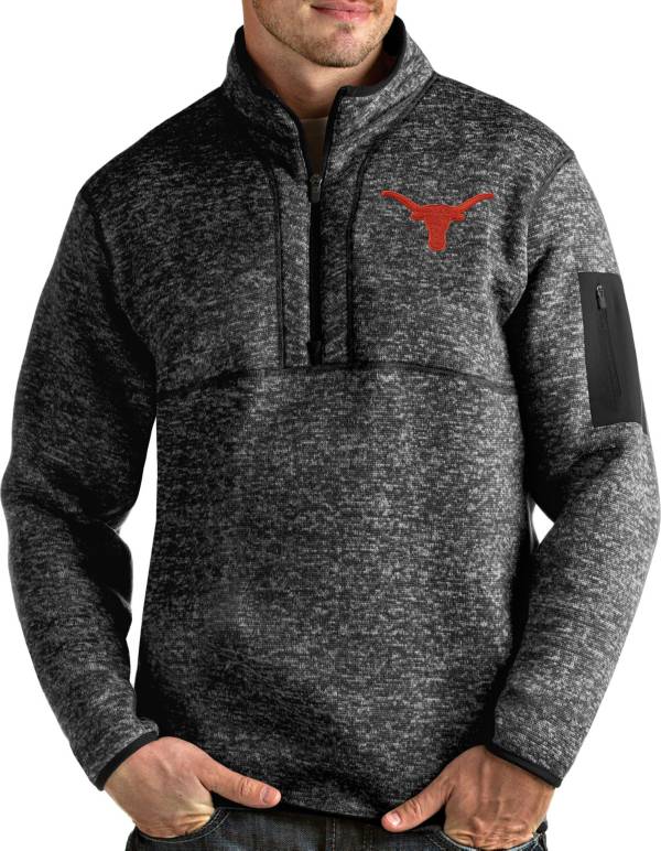 Antigua Men's Texas Longhorns Fortune Pullover Black Jacket